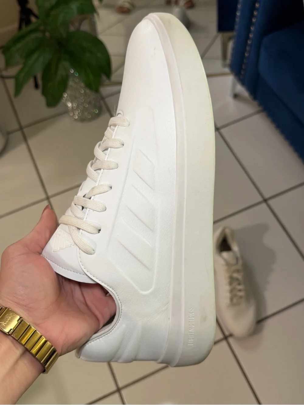 adidas White Low-Top Leather Sneakers